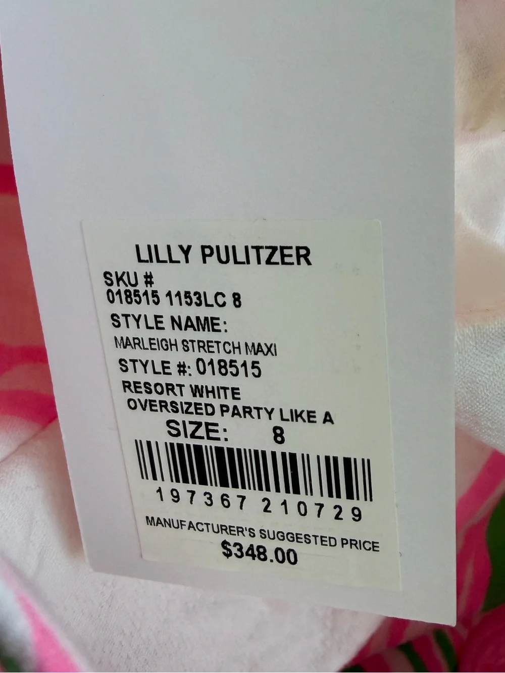 L Lilly Pulitzer MARLEIGH STRETCH MAXI SHIFT DRESS Size 8 - Picture 8 of 8